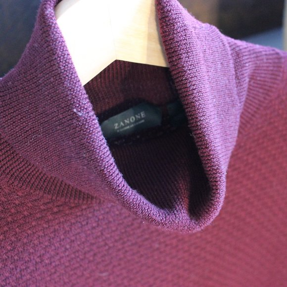 Zanone Maroon Roll Neck sweater - Picture 2 of 5